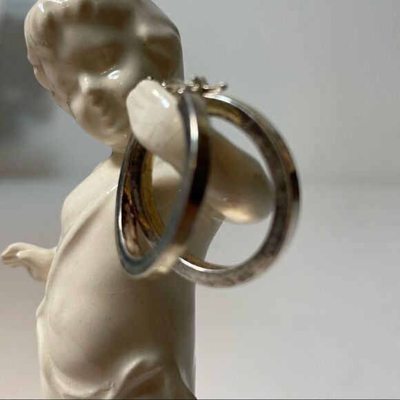 Sterling silver hoop Earrings - Picture 4 of 7